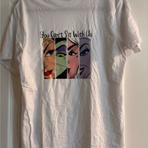 White Graphic T-Shirt with Disney Villains